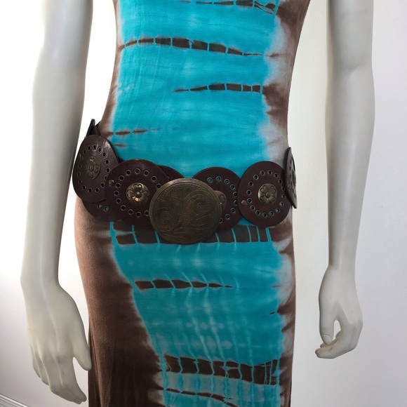 Leather & brass adjustable belt